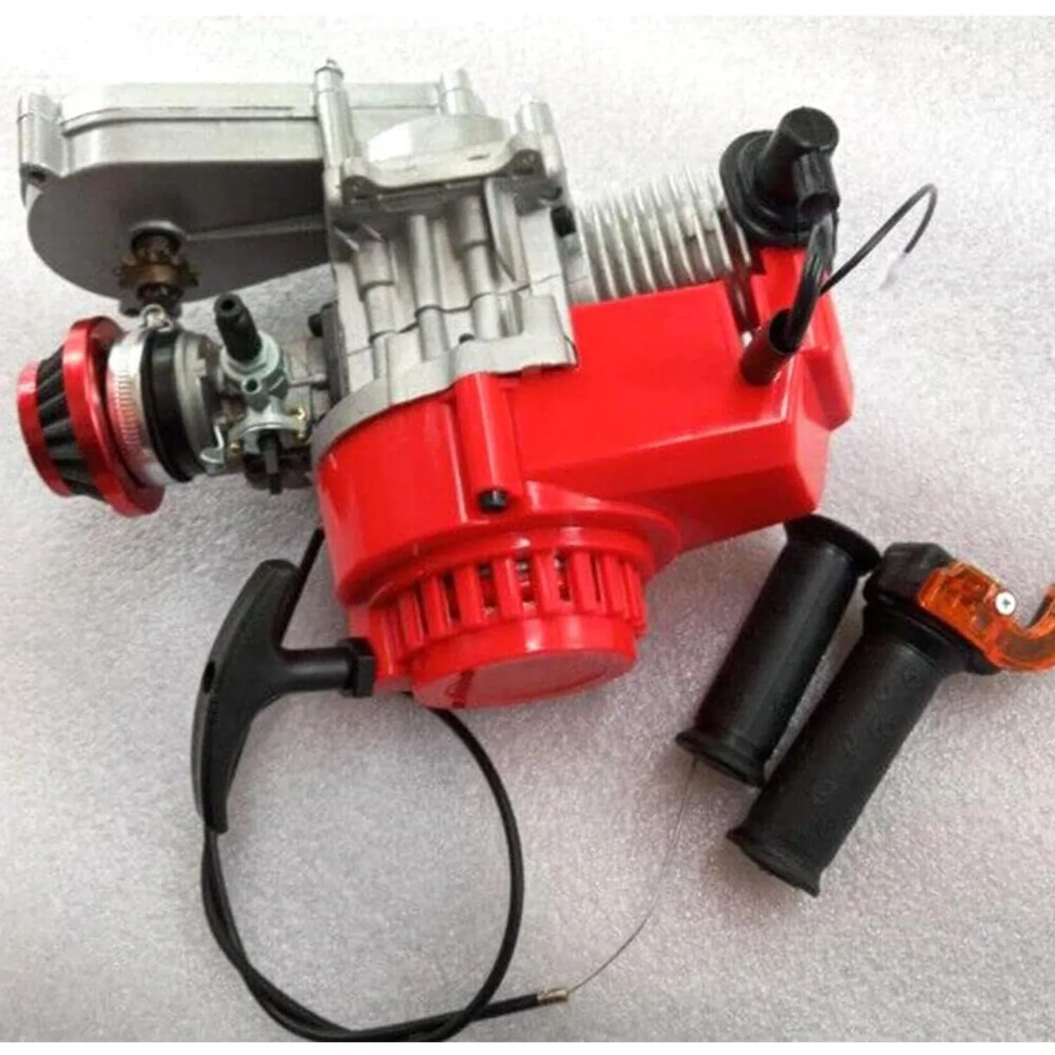 49CC 2 Stroke Complete Single Cylinder Engine Motor Air Cooled For Pocket Bike Scooter ATV With Handle + Cable