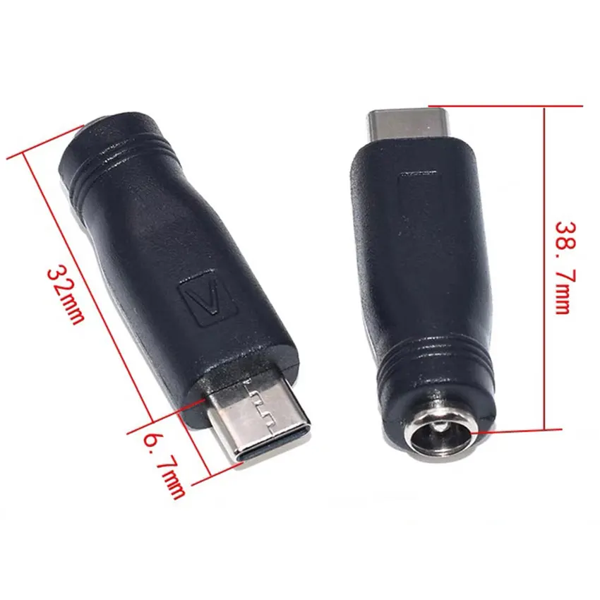 

1/5PCS DC5.5 x 2.1mm Female To Micro USB 5 Pin type-c Angle Female dc5.5*2.1mm female to type-c AF AM Power Adapter