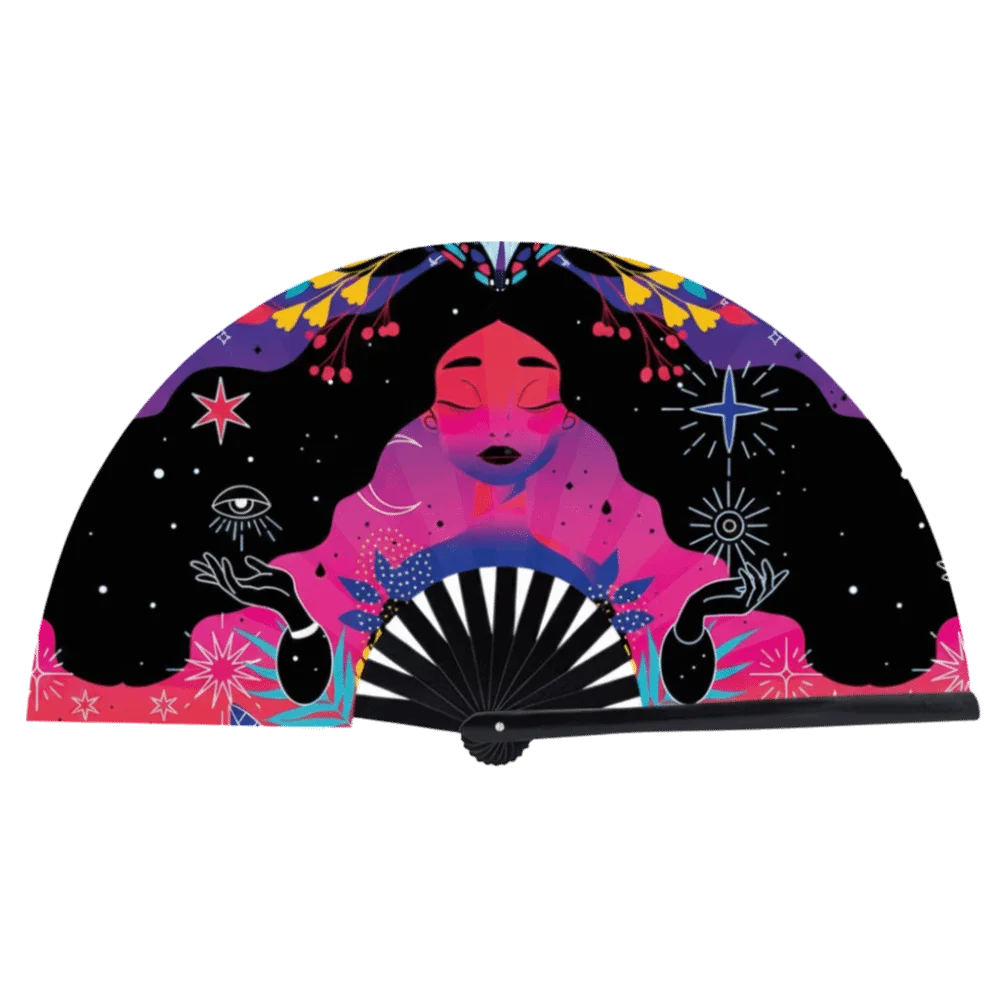 European Style 33 Cm Kung Fu Fan Gradient Colorful Large Folding Hand Fan Personality Foldable Hand