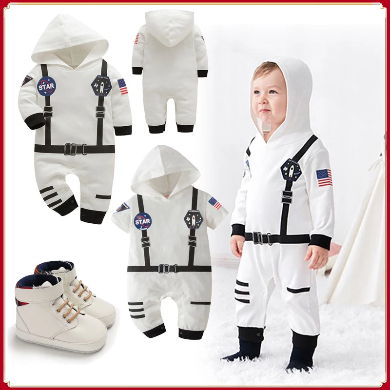 

Toddler Astronaut Costume Baby 1 Year Infant Space Costume Baby Hooded Jumpsuit Clothes Halloween Costume Carnival Cosplay Party