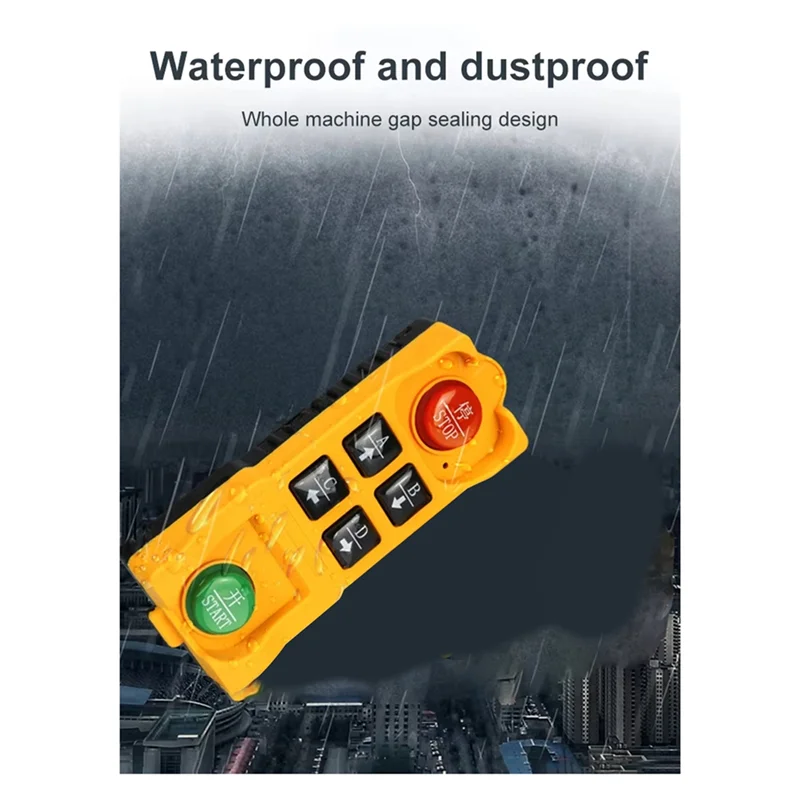 

ABKP-Waterproof Remote Control Duplicator 433.92Mhz 4 Buttons Long Distance Hoist Crane Controller For Industrial Use