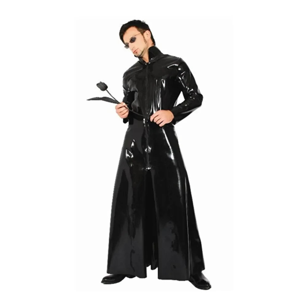 

New Listing Men Women Neo Long Black Leather Coat Cosplay Costume Plus Size S-XL