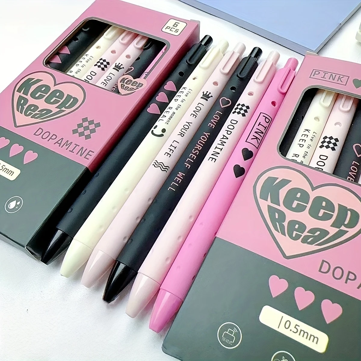 6 قطعة نمط رائع حلو لا هوك أقلام محايدة جمالية عالية 0.5 مللي متر حبر سريع الجفاف طالب الكتابة مكتب المدرسة هدية عيد الحب #4