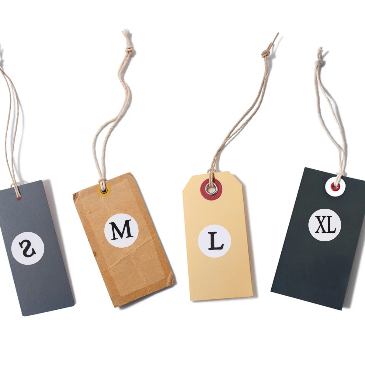 5 قطعة ملصقات مستديرة الحجم 5 حزم Xs S M L Xl ذاتية اللصق الملابس التسمية ملصق للملابس النسيج ورقة الملابس البلاستيكية