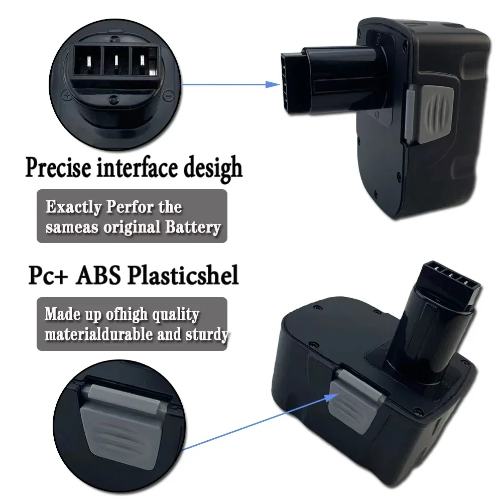 12V 6800mAh Ni-CD Power Tool Battery suitable for Interskol Cordless Drill Replacement Rechargeable Battery DA-12ER-012