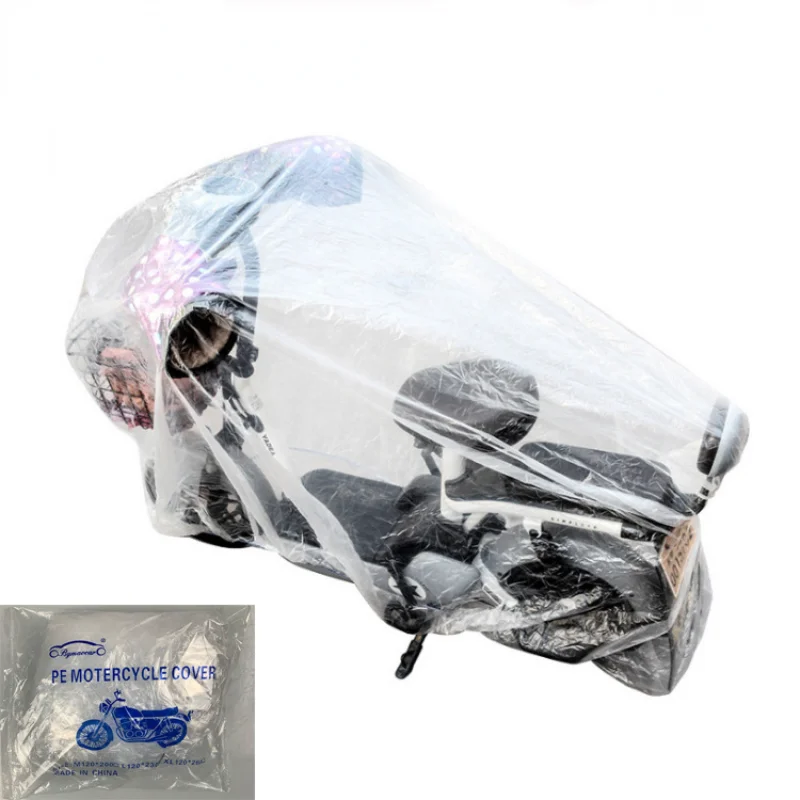 

3 Sizes Motorcycle Cover Disposable Transparent Protector Covers All Season Outdoor Waterproof Bike Scooter Rain Dustproof Cover