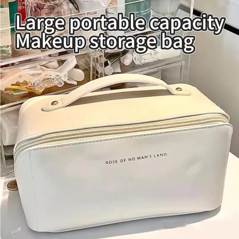 Makeup bag Large capacity convenient ins new solid color simple travel cosmetics toiletry storage bag