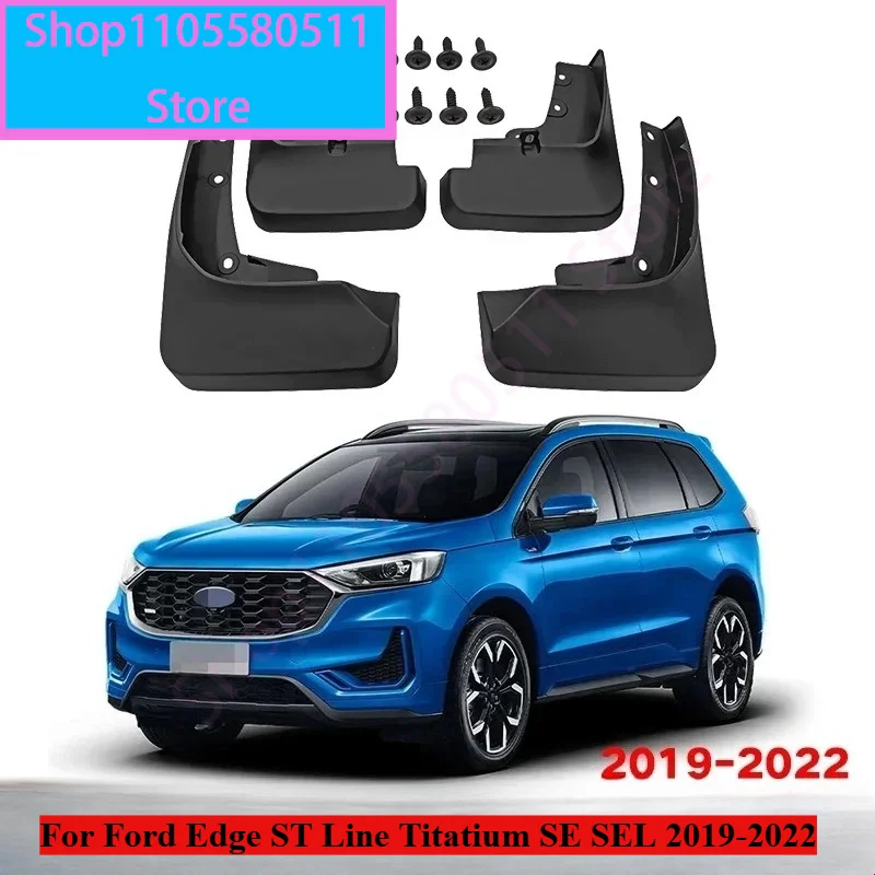Mud Flaps For Ford Edge ST Line Titatium SE SEL 2019-2022 2020 2021 Splash Guards Fender Matte Black Mudguards Car Accessories