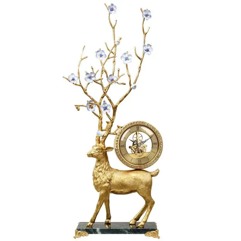 

Pure copper clock light luxury living room home entrance ornament clocks and watches home soft decoration jewelry