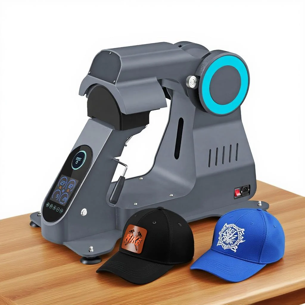 

Electric Dual Platen Hat Heat Press Machine Automatic Open Hat Press Machine for Bucket Hat Caps