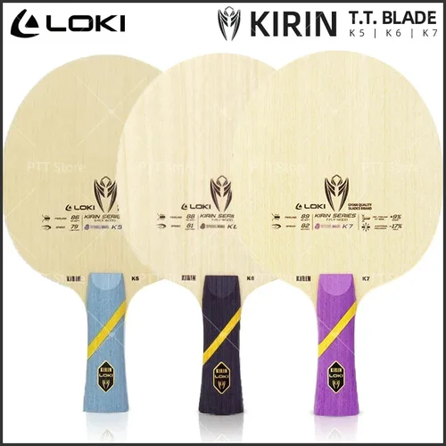 Original LOKI Kirin K5 K6 K7 hoja de tenis de mesa hoja de Ping Pong elástica de madera completa con toque claro ataque rápido con unidad de bucle