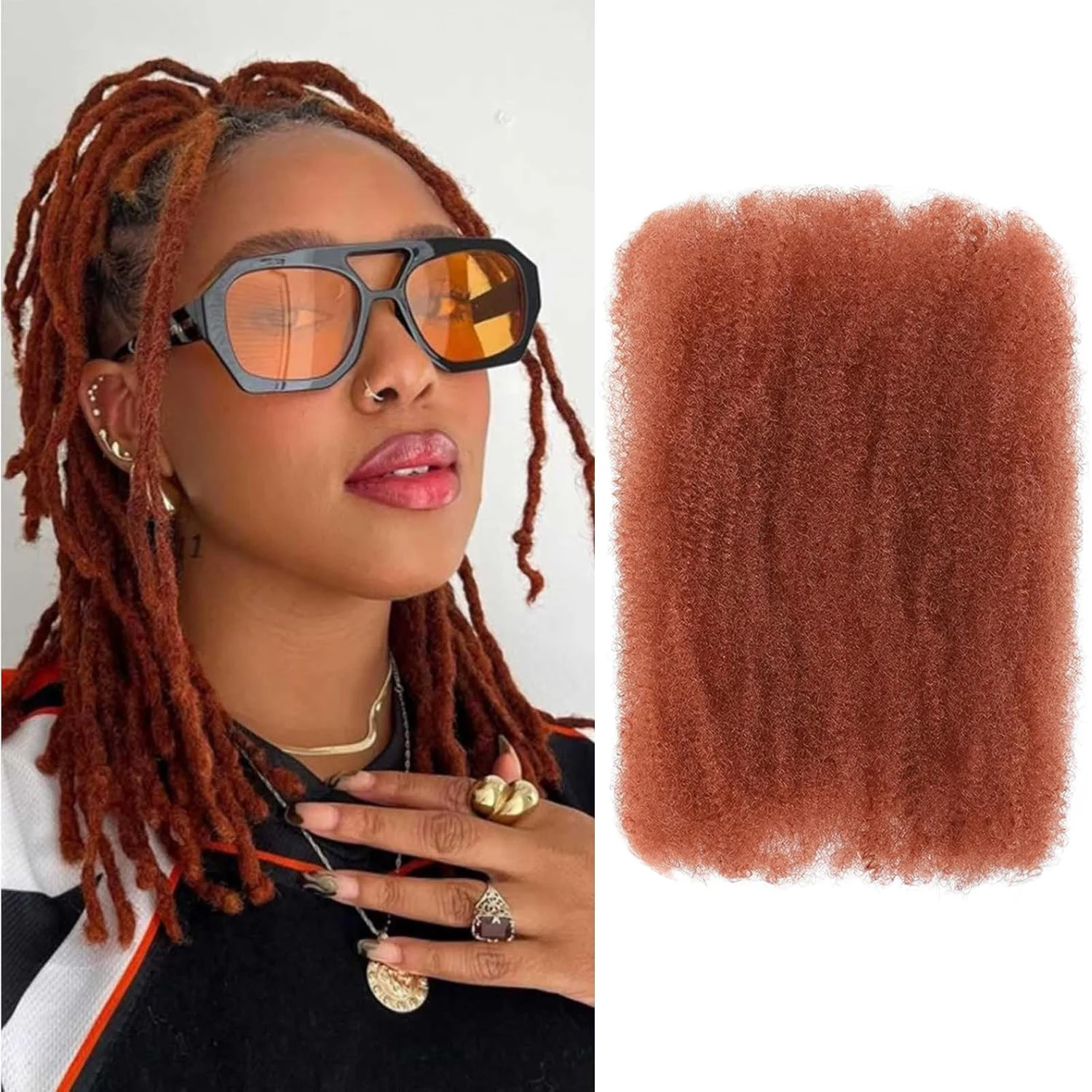 

8 дюймов, 1 комплект, 50 г, афро-кудрявые объемные волосы для наращивания дредов, ремонтные локоны, мини-плетение, твист-волосы, синтетические афро-кудзи