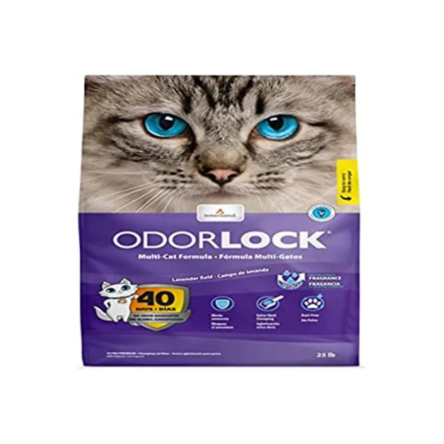 

Наполнитель для санитарных туалетов Odourlock с ароматом лаванды, 25 фунтов – для использования на улице, натуральный аромат, светло-фиолетовый цвет, контроль запаха, противоскользящий эффект