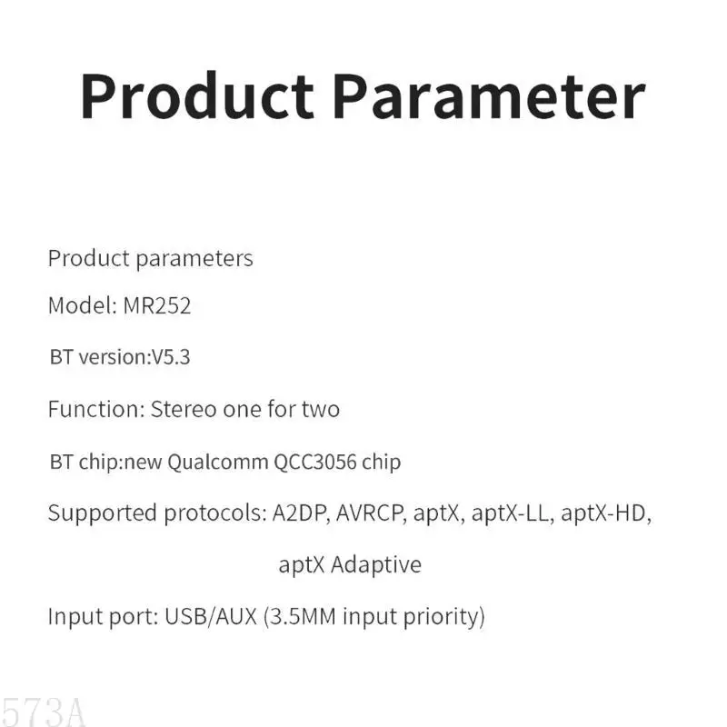 573A BT5.3 يدعم محول USB USB الصوت اللاسلكي USB لدعم اثنين