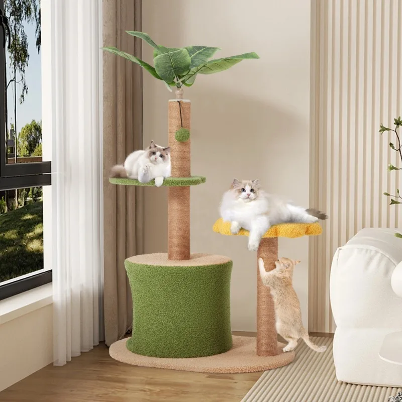

EROMMY 31.5'' Sunflower Cat Tree Tower for Small Cats – Indoor Cat Condo with Scratching Post & Hanging Toy