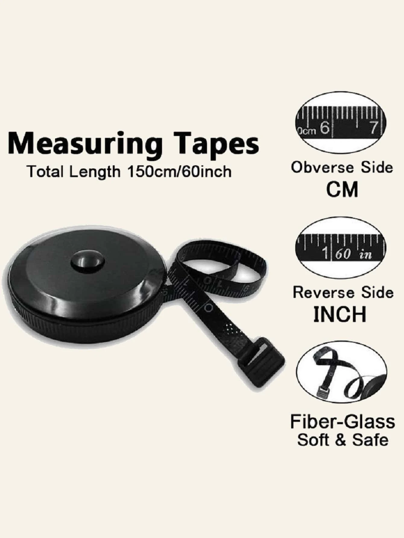 1pc- Mini Black Portable Small Tape Measure Gift Tape Measure Mini Tape Automatic Retractable Plastic Tape Measure