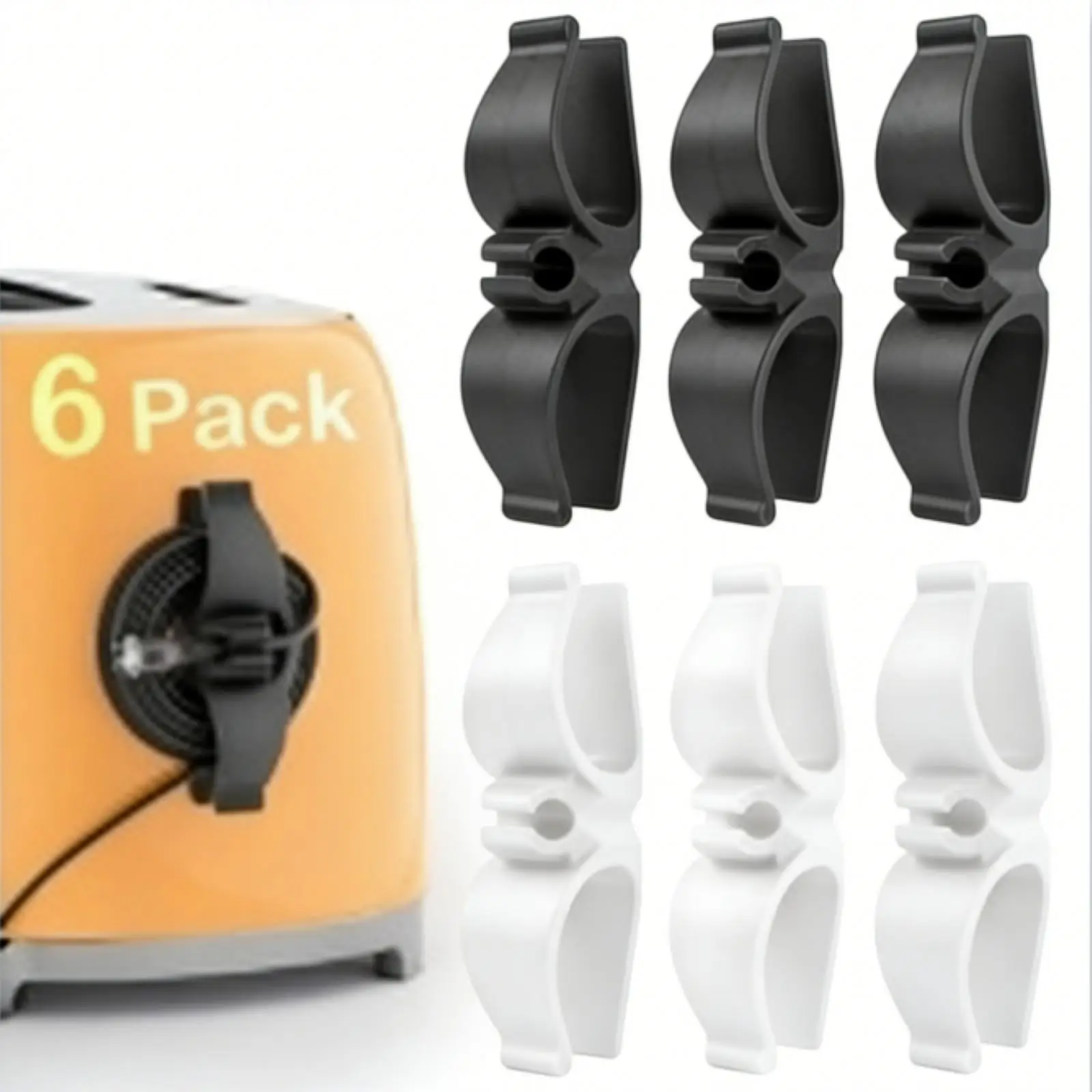6-Pack Cord Organizer Clips – Adhesive Cable Winder for Kitchen Appliances