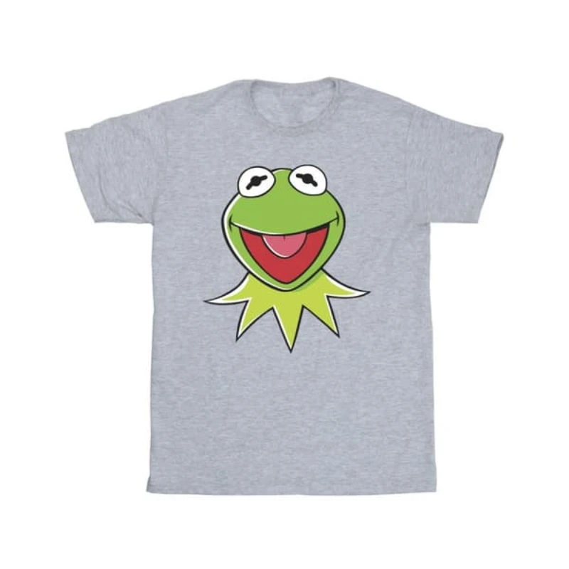 Sesame Street The Muppets Kermit The Frog Face and Collar Grünes T-Shirt für Erwachsene, kurzärmeliges Grafik-T-Shirt