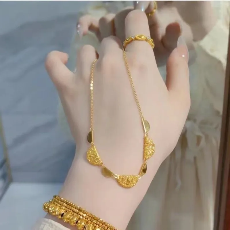 

Твердое латунное позолоченное полукруглое ожерелье для женщин, минималистичный уникальный дизайн, универсальная роскошная цепочка на ключицу, ювелирные изделия для нее