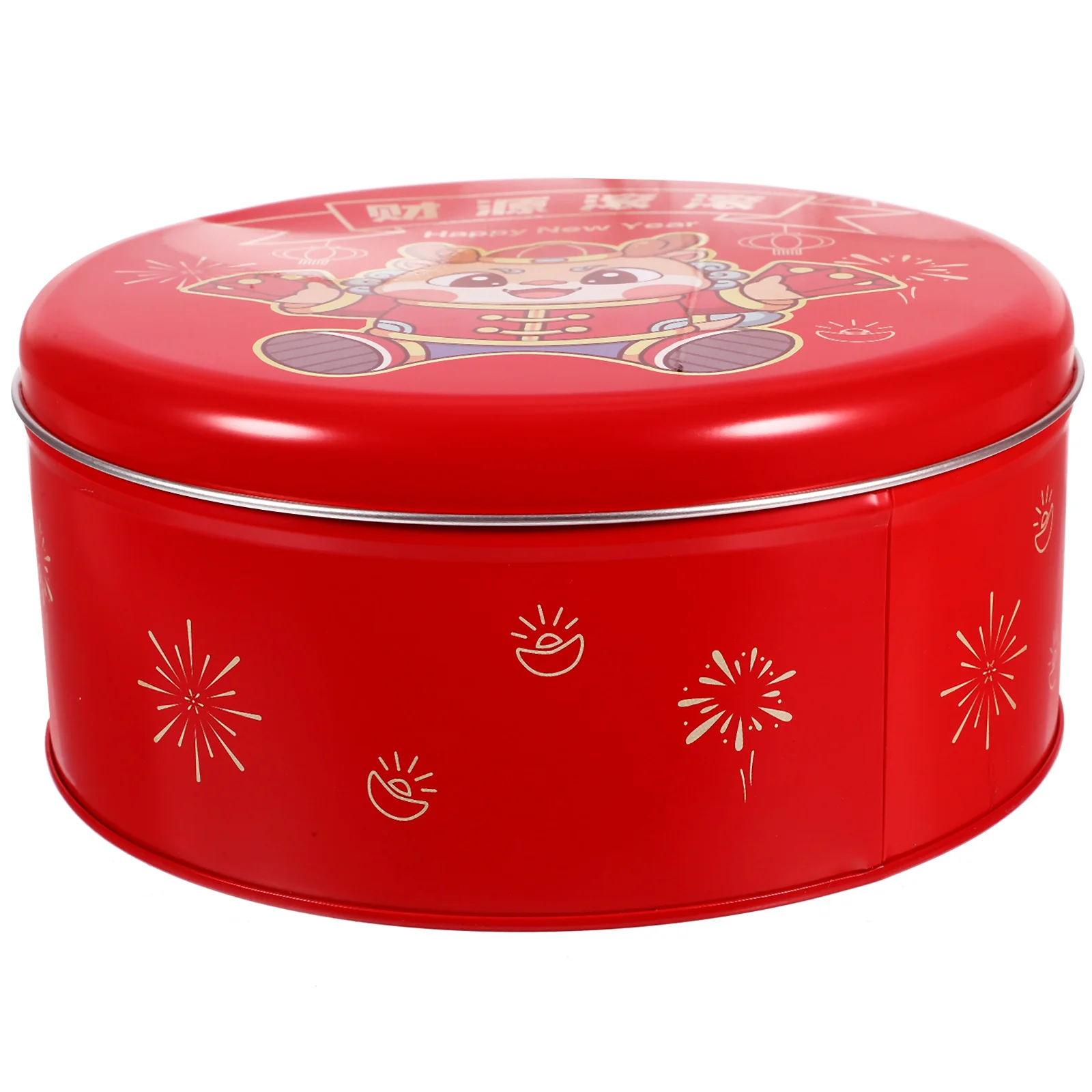 

2024 Dragon Year Round Tinplate Cookie Tins 2309T 1605 Large New Year Snack Gift Boxes Biscuit Containers Holiday Storage