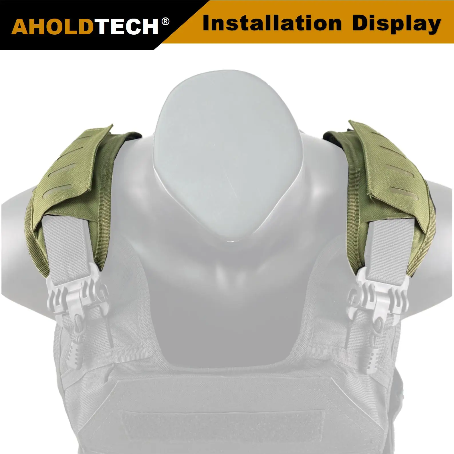 Tactical a Pair Shoulder Strap Pads Relieve Shoulder Pain Cover Armor Plate Hunting Chest Accessories Decompression Padded Mesh