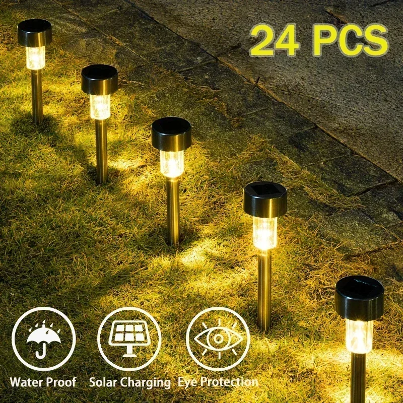 Solar Outdoor Lights Garden Lamp Solar Powered Waterproof Landscape Path Outdoor for Yard Backyard Lawn Patio Decorative