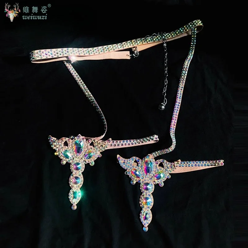 Accesorios de actuación de danza del vientre para mujer, cinturón de cadena con piedras AB para personas mayores, lazo de pierna de competición de lujo para niña, superbrillante