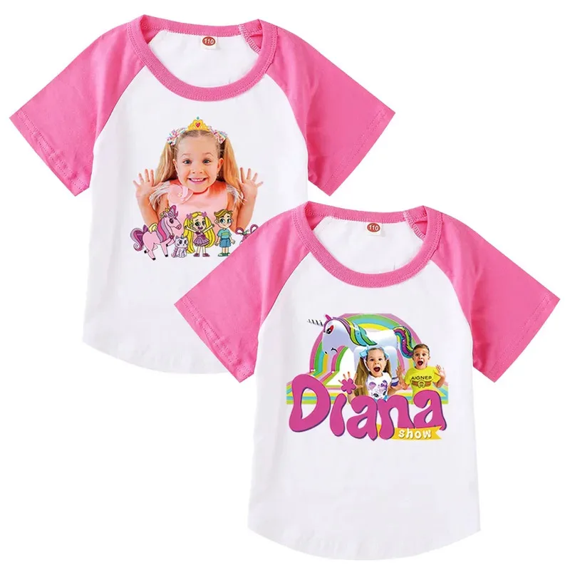

Little DIANA SHOW Children T-shirts Kids TV Diana Short Sleeve Tops Tees Funny Diana and Roma Boys Girls T-Shirts