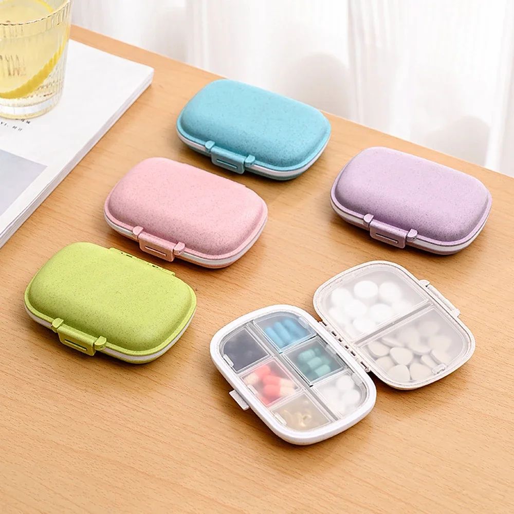 1Pcs 8 Compartments Travel Pill Organizer, Moisture-Proof Pill case for Purse Daily Pill Box Portable Vitamin Holder Container