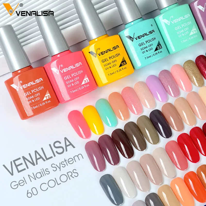 Venalisa nuevo gel polish UV LED soak off cobertura completa color magnífico manicura al por mayor esmalte de gel de larga duración 4