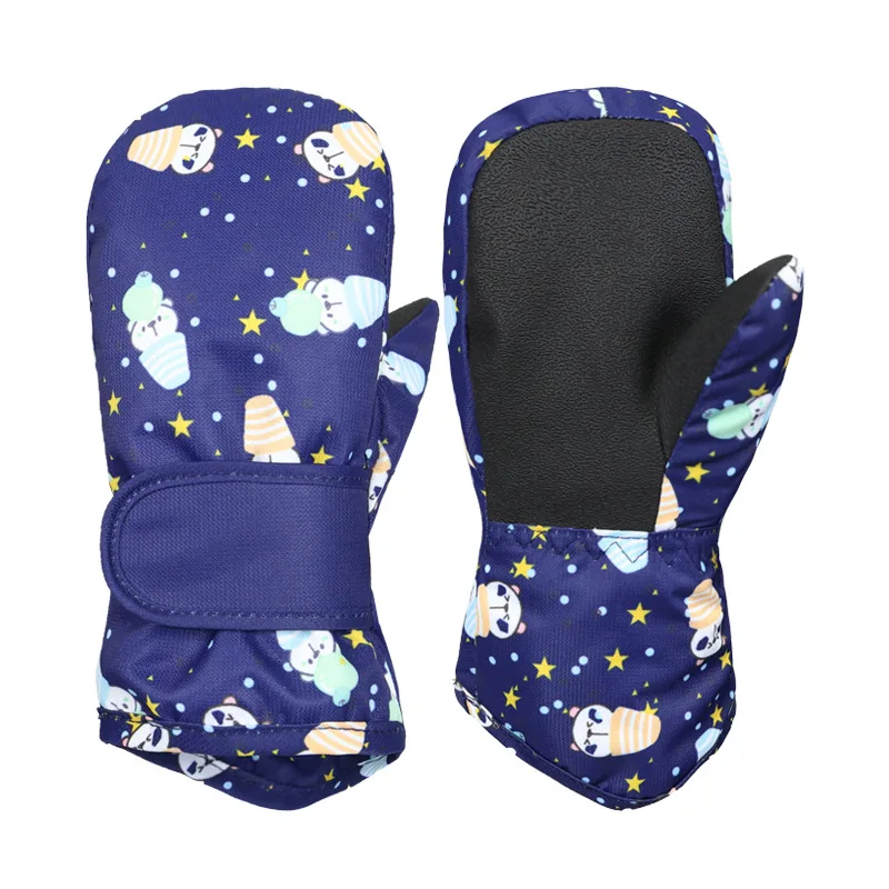 Cartoon Baby Winter Gloves Thicken Waterproof Kids Skiing Gloves Outdoor Warm Snow Children Mittens for Girls Boys 1-6Y