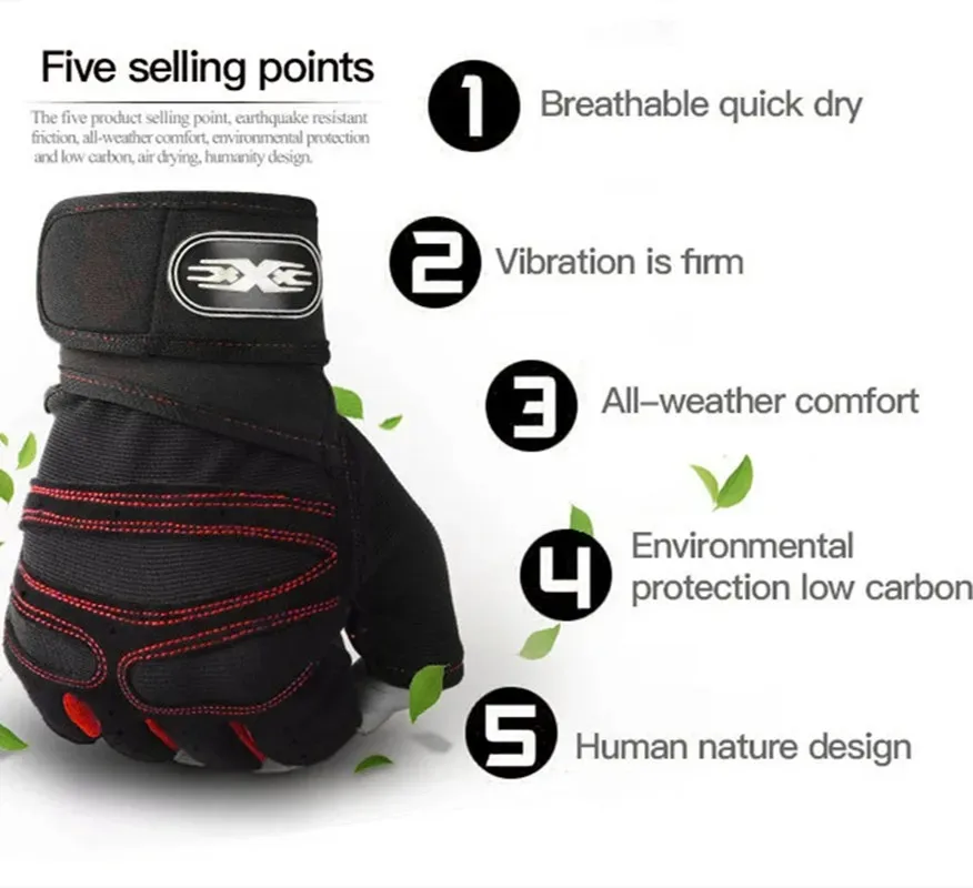 Gym Handschuhe für Männer Frauen Fitness Gewichtheben Armband Handschuhe Bodybuilding Training Sport Übung Radfahren Handschuh Stoßfest – Detail 6