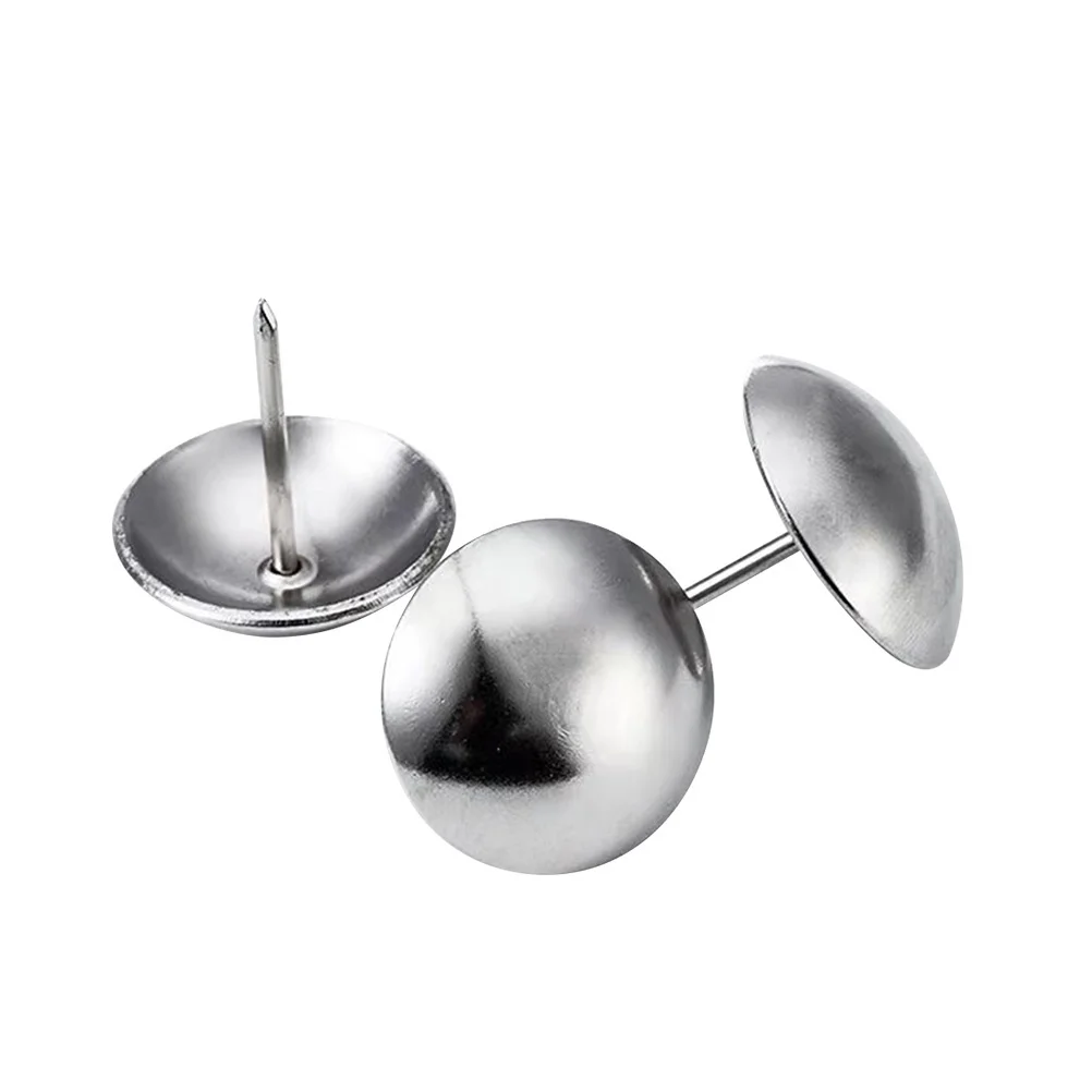 100Pcs 16x20mm Round Head Gold Finish Non-Damaging Fasteners for Cork Board Paper Photo Display Silver