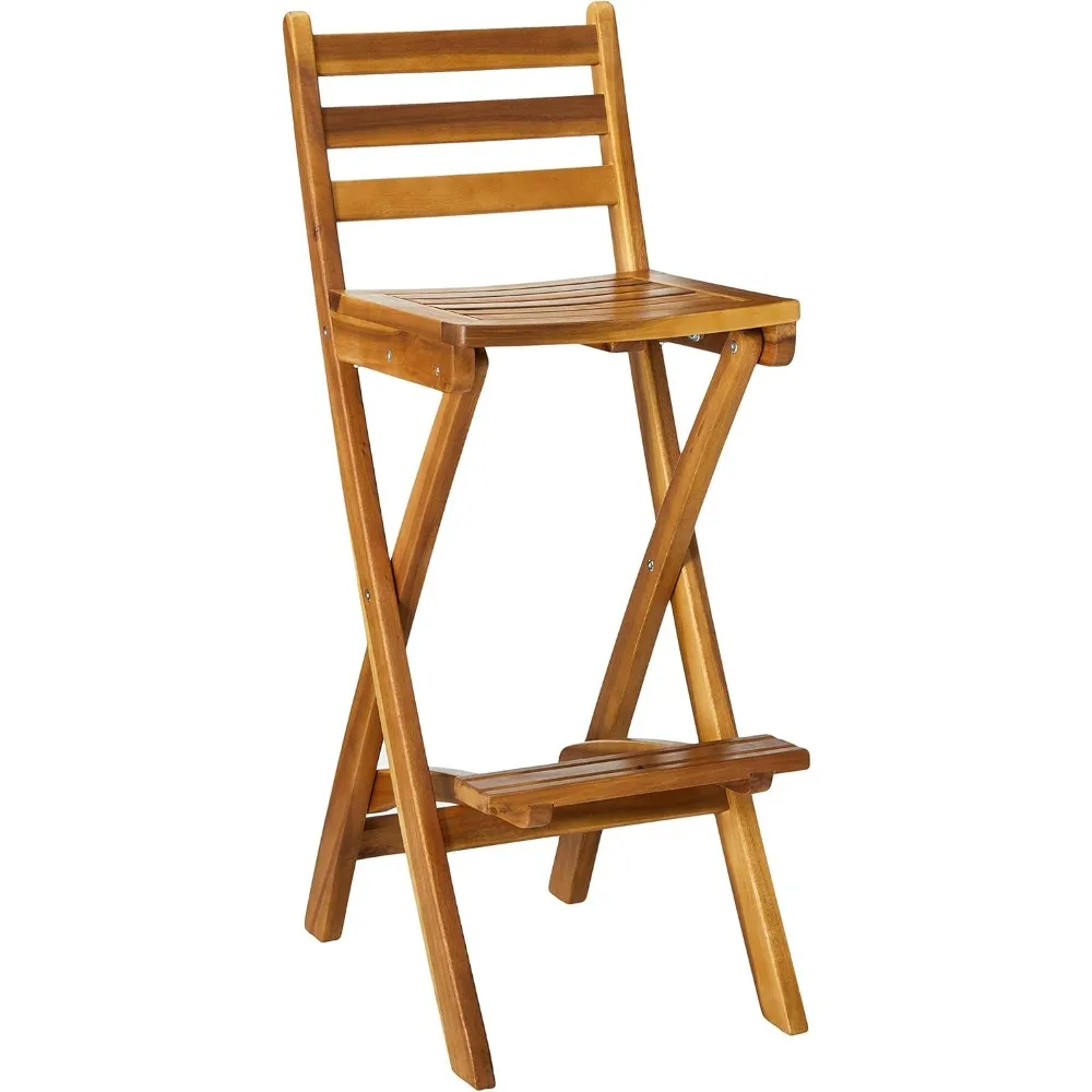 Christopher Knight Home Taburete de bar plegable de madera para exteriores atlántico, 31, madera natural