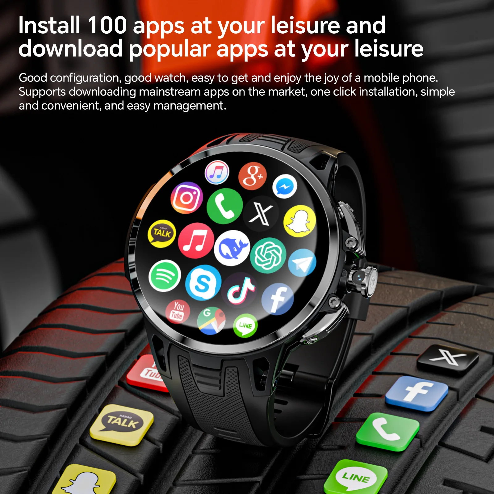 جديد LOKMAT APPLLP 4 Pro 4G ساعة ذكية للرجال 1.75 بوصة شاشة AMOLED 3GB 32GB لعبة Google Play مقاومة للماء أندرويد 11.0 ساعة ذكية