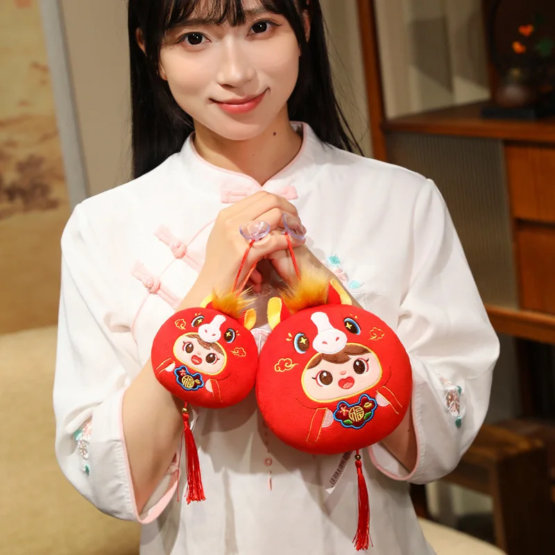 2025 الحصان العام فووا أفخم قلادة محشوة لينة الأحمر فووا تأثيري الحصان حقيبة كروسبودي هدية للأطفال هدايا السنة الجديدة #4