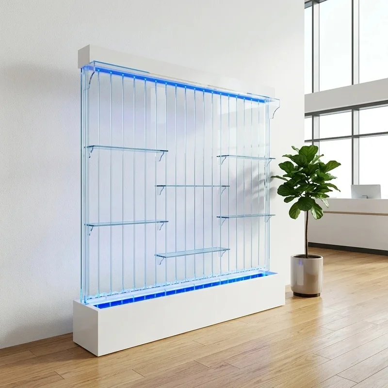 custom.Self-adhesive Contemporary Rectangle LED Bubble Stainless Steel Home Decor Panel Color Changing Lights Tabletop Acr
