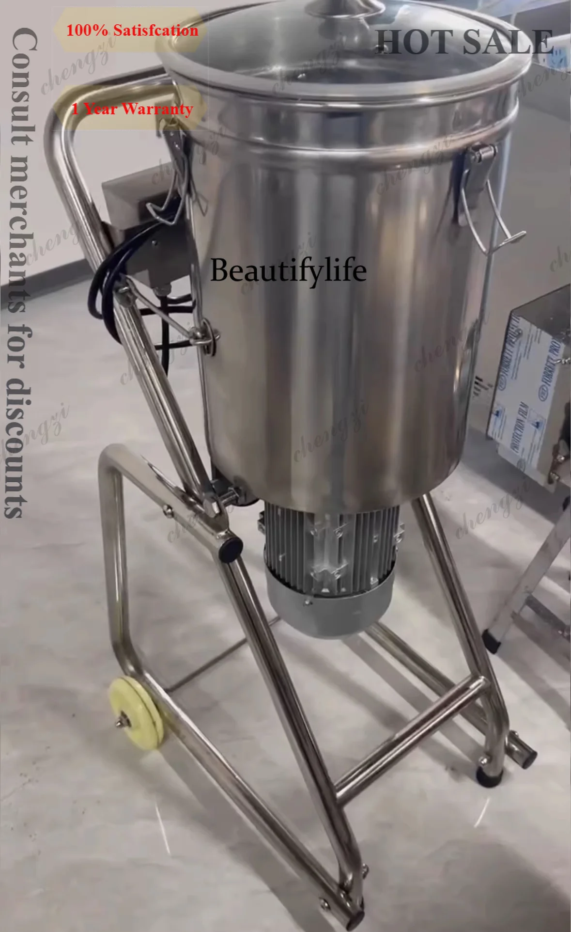 A81 32L Commercial Electric Food Crusher Ginger Garlic Chili Beater Pork Fish Vegetable Fruit Grinding Pulper Machine(customized