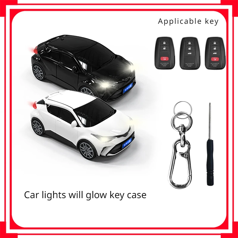 

For Toyota CHR Car Key Cover RAV4 Carrera Hilanda Camry Highlander Car Model Case Key case Key Chain Car Decoration Accessories