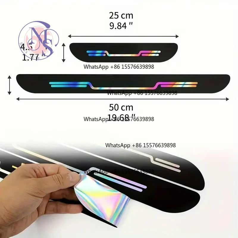 4Pcs Anti-Scratch Door Sill Protector Strip, Auto Exterior Accessories