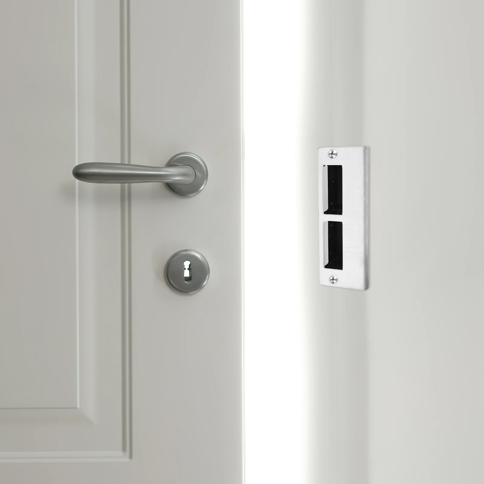 

1Set Deadbolt Strike Plate Door Hole Cover Plate Reinforcement Metal Repair Kit Heavy Duty Front Door Security