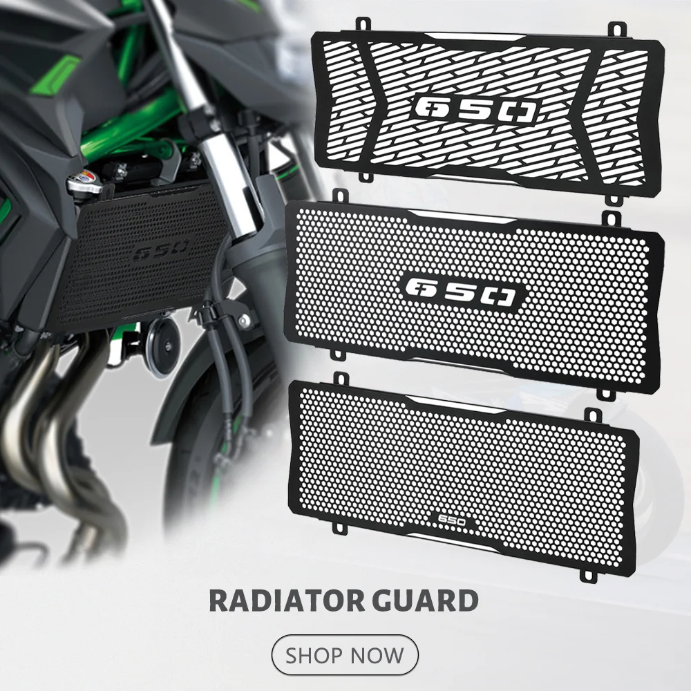 

2023 2024 Motorcycle FOR KAWASAKI Z650 Z 650 2017-2020 2021 2022 Radiator Guard Grille Oil Cooler Cover Black Aluminum alloy