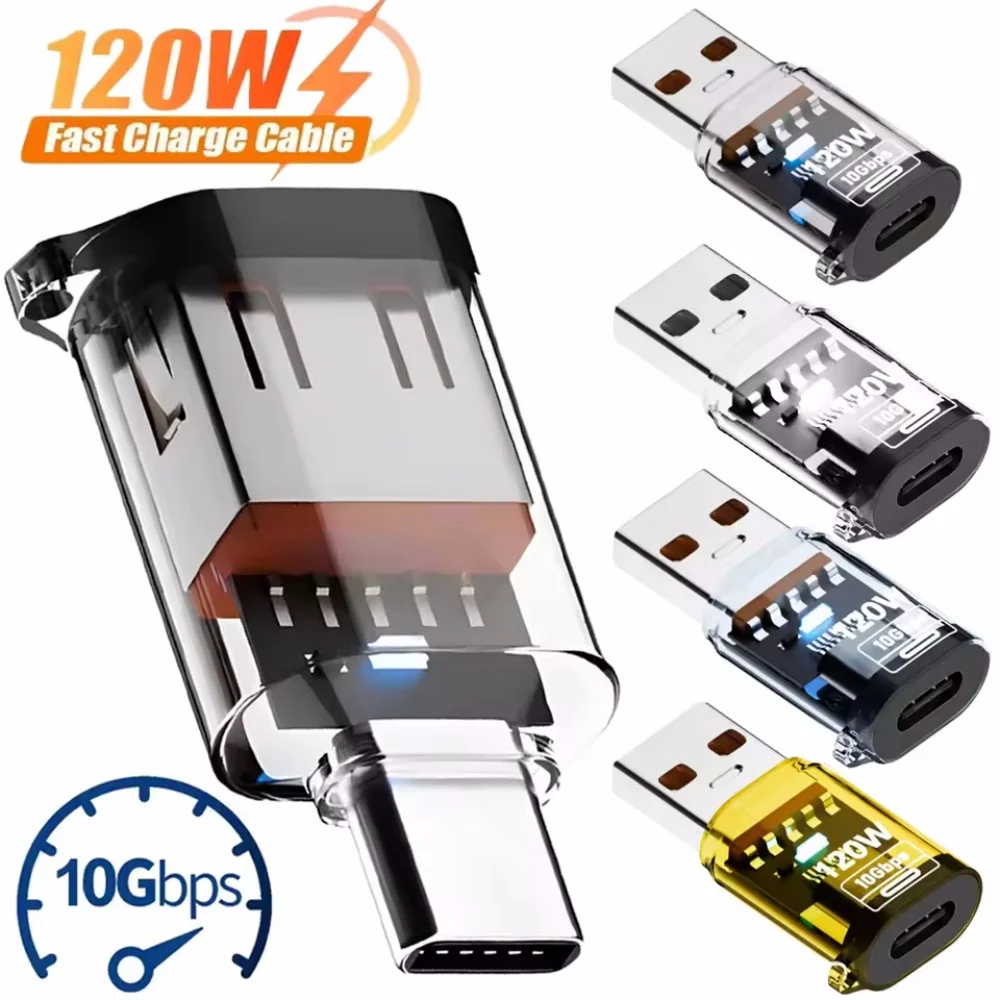 120 واط شحن سريع USB 3.2 إلى نوع C محول OTG 10GB نقل الصوت للبيانات عالية السرعة للكمبيوتر اللوحي Xiaomi Huawei USB C Converte #1