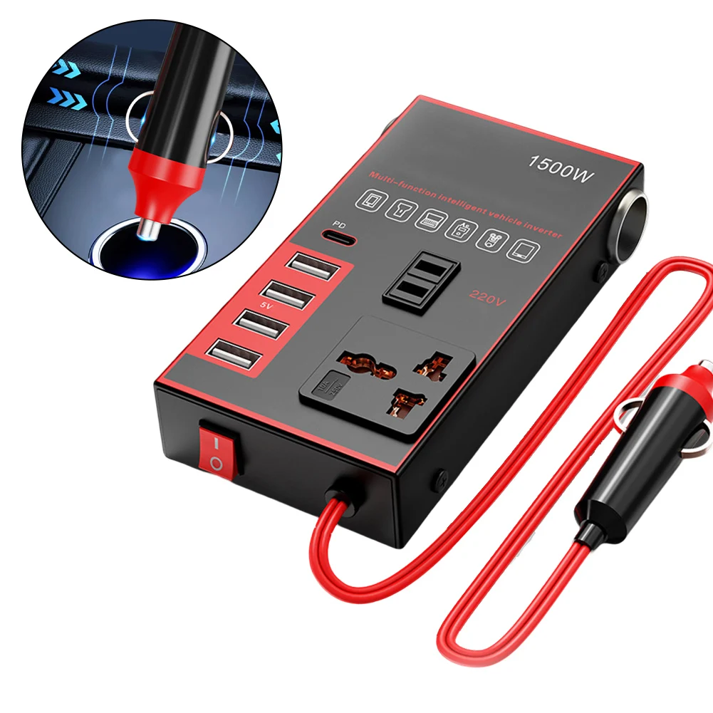 Car-Power Inverter 12V/24V TO DC 220V Converter Charger Socket Fast Charge Power-Inverter Metal Shell 147x80x32mm