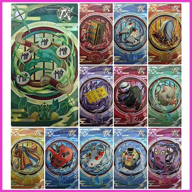 

Anime Demon Slayer Rare Gear Collectible Cards Muzan Inosuke Zenitsu Urokodaki Sakonji Sabito Toys for boys Birthday Present