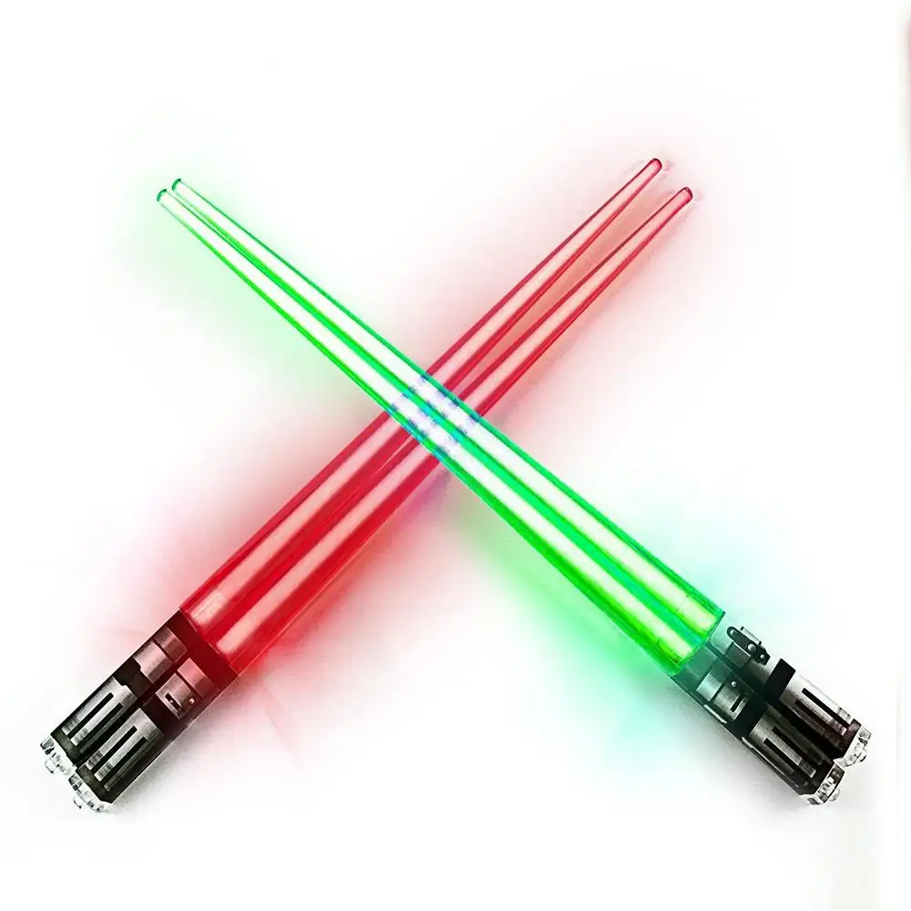 1Pair Luminous Chopsticks Creative Detachable Washable LED Lightsaber Chopstick Kitchen Tools Food Safe Tableware Sushi Sticks