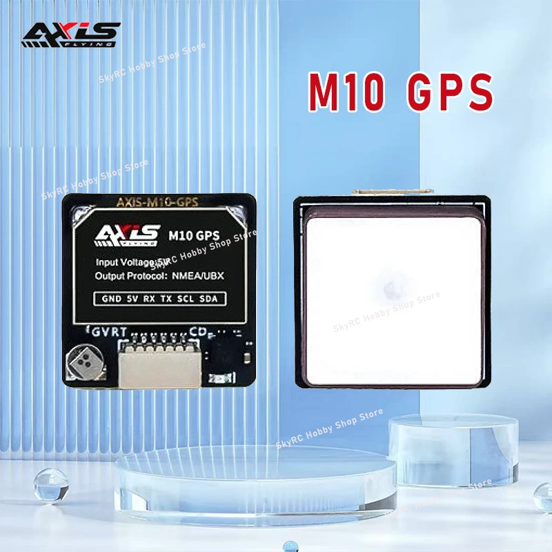 AxisFlying M10 GPS Module, QMC5883 Compass, UBLOX M10050-KB, NMEA/UBX Protocol, 5V 20x20mm for RC Airplane FPV Long Range