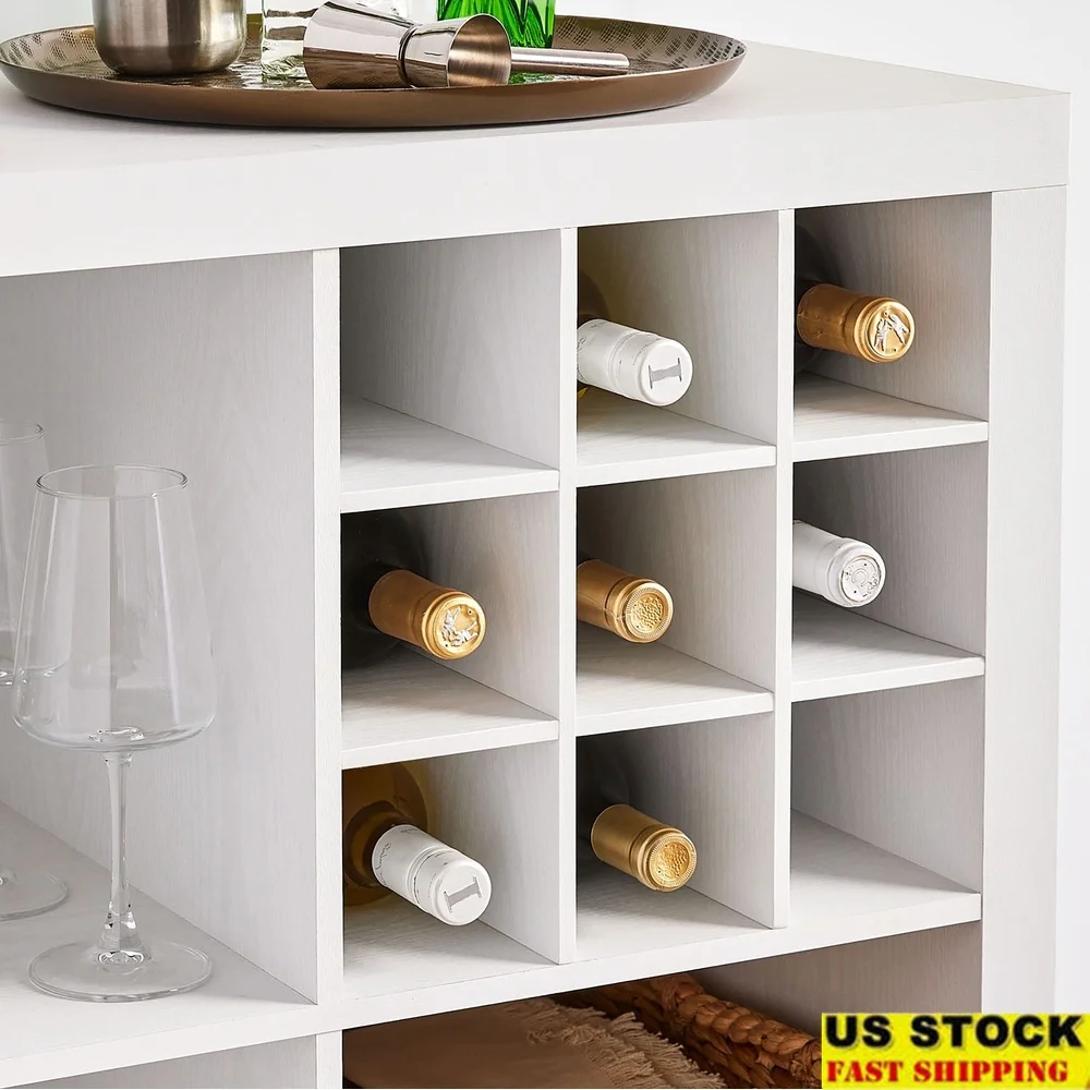 

Cube Shelf Organizer Insert 9 Sections Storage Accessory Home Office Craft Room Kitchen Bottles Easy Assembly Particle Board