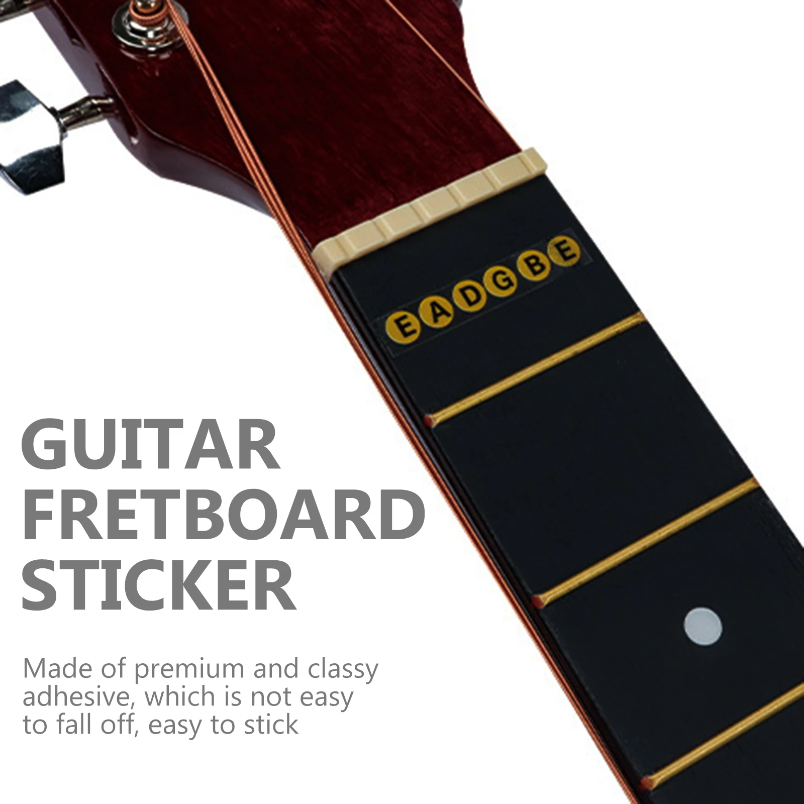 

20Pcs Guitar Fretboard Note Stickers Bright Color Premium Adhesive Easy to Remove Guitar Trainer Notes for Beginner Practice