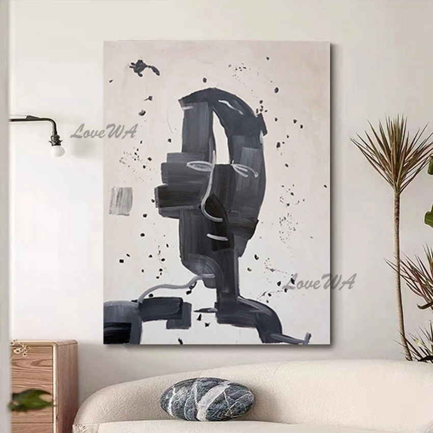 

Abstract Figure Face Canvas Oil Painting Wall Decor Picture Black Acrylic Canvas Artwork Gallery Showpieces Modern New Design